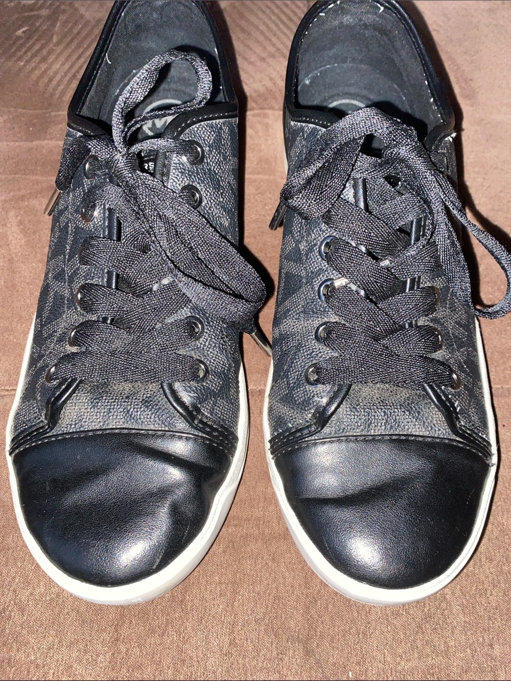 Michael Kors Black Low-Top MK Logo Sneakers - Picture 4 of 12